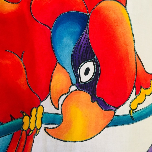 Vintage Julia Pinkham Painted Parrot Jacket & Bag - Picture 6 of 10